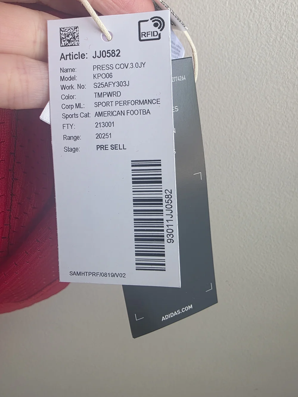 NWT Adidas Press Coverage 3.0 Football Jersey Medium Red White Mesh